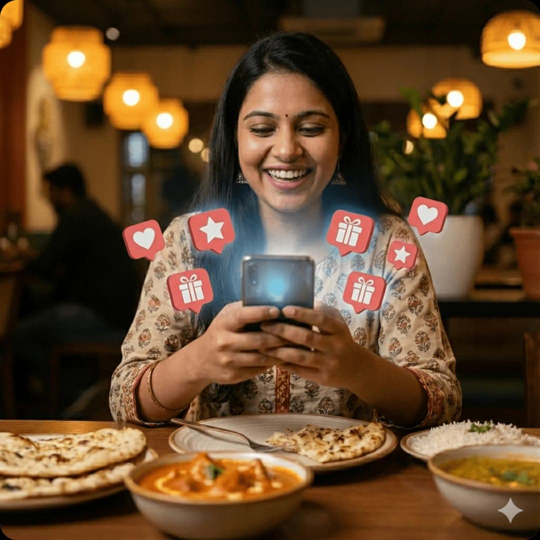 Instagram rewards process showing how customers can earn by posting