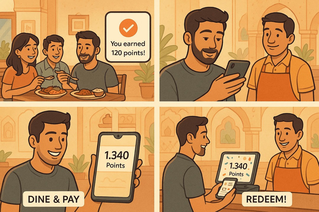 Point-based loyalty program interface showing customer rewards system
